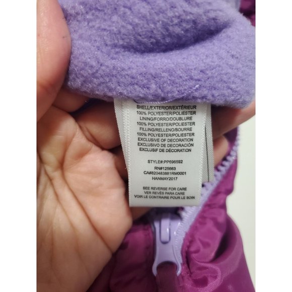 Pink Platinum Baby Girls One Piece Warm Winter Puffer Snowsuit Pram Bunting 12 M - Picture 9 of 16